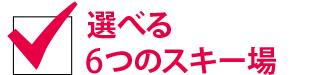 選べる6つのスキー場